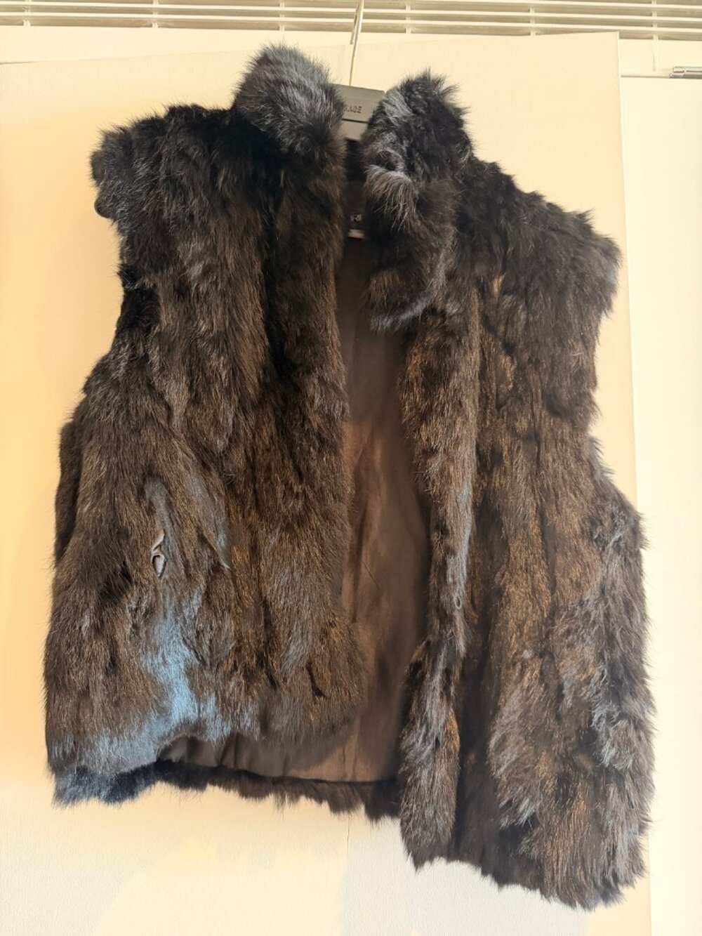 Adrienne Landau Black Rabbit Fur Vest